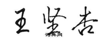 駱恆光王堅杏行書個性簽名怎么寫