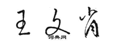 駱恆光王文肖草書個性簽名怎么寫