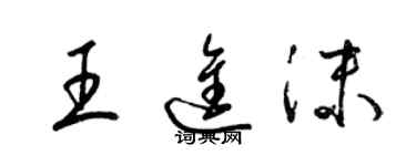 梁錦英王進沫草書個性簽名怎么寫