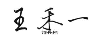 駱恆光王禾一行書個性簽名怎么寫