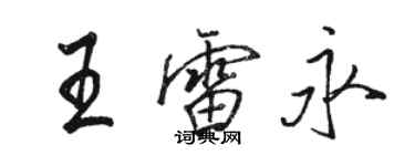 駱恆光王雷永行書個性簽名怎么寫