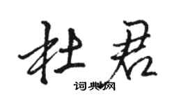 駱恆光杜君行書個性簽名怎么寫