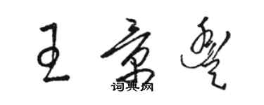 駱恆光王景豐草書個性簽名怎么寫