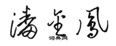 駱恆光潘金鳳草書個性簽名怎么寫