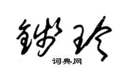 朱錫榮錢玲草書個性簽名怎么寫