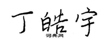 王正良丁皓宇行書個性簽名怎么寫