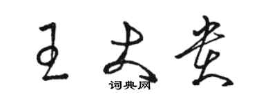 駱恆光王大貴草書個性簽名怎么寫