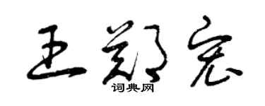 曾慶福王鄭宏草書個性簽名怎么寫