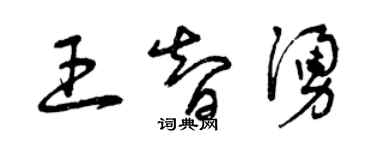 曾慶福王智涌草書個性簽名怎么寫