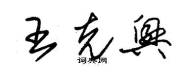 朱錫榮王克興草書個性簽名怎么寫