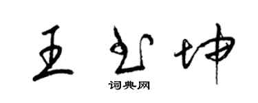 梁錦英王書坤草書個性簽名怎么寫
