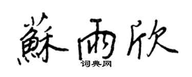 王正良蘇雨欣行書個性簽名怎么寫