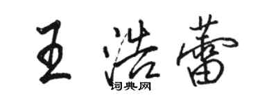 駱恆光王浩蕾行書個性簽名怎么寫