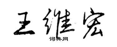 曾慶福王維宏行書個性簽名怎么寫