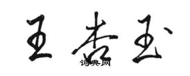 駱恆光王杏玉行書個性簽名怎么寫