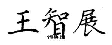 丁謙王智展楷書個性簽名怎么寫