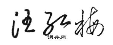 駱恆光汪紅梅草書個性簽名怎么寫
