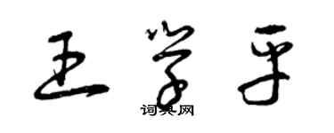 曾慶福王學平草書個性簽名怎么寫