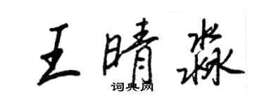 王正良王晴淼行書個性簽名怎么寫