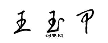 梁錦英王玉甲草書個性簽名怎么寫