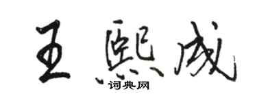 駱恆光王熙成行書個性簽名怎么寫