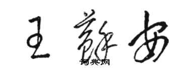 駱恆光王蘇安草書個性簽名怎么寫