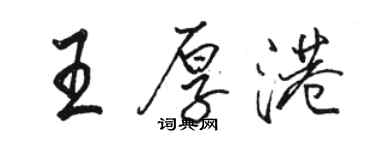 駱恆光王厚港行書個性簽名怎么寫