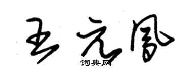 朱錫榮王元鳳草書個性簽名怎么寫