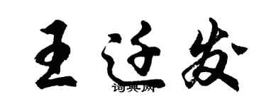 胡問遂王遷發行書個性簽名怎么寫