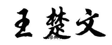 胡問遂王楚文行書個性簽名怎么寫