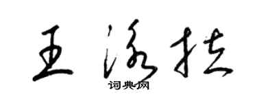 梁錦英王泳拉草書個性簽名怎么寫