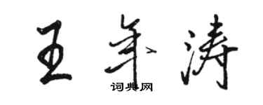 駱恆光王年濤行書個性簽名怎么寫