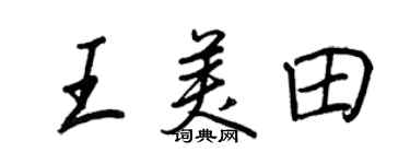 王正良王美田行書個性簽名怎么寫