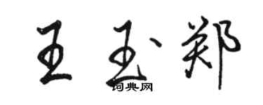 駱恆光王玉鄭行書個性簽名怎么寫