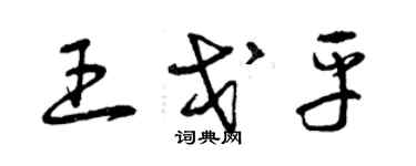 曾慶福王戈平草書個性簽名怎么寫