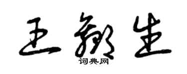 曾慶福王贏生草書個性簽名怎么寫