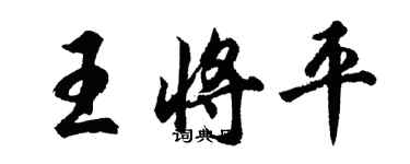 胡問遂王將平行書個性簽名怎么寫