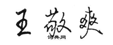 駱恆光王敬爽行書個性簽名怎么寫