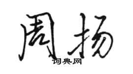 駱恆光周揚行書個性簽名怎么寫