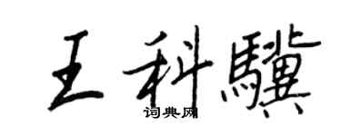 王正良王科驥行書個性簽名怎么寫