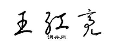 梁錦英王紅亮草書個性簽名怎么寫