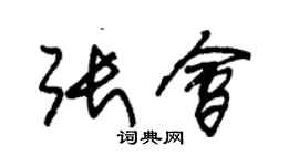 朱錫榮張會草書個性簽名怎么寫