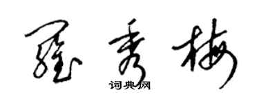 梁錦英羅秀梅草書個性簽名怎么寫