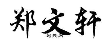 胡問遂鄭文軒行書個性簽名怎么寫
