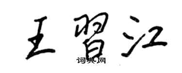 王正良王習江行書個性簽名怎么寫