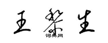 梁錦英王黎生草書個性簽名怎么寫