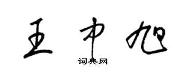 梁錦英王中旭草書個性簽名怎么寫