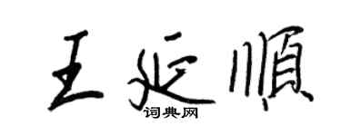 王正良王延順行書個性簽名怎么寫