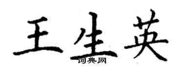 丁謙王生英楷書個性簽名怎么寫