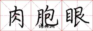 荊霄鵬肉胞眼楷書怎么寫